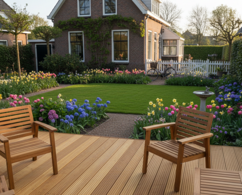 Bilinga vlonder in Nederlandse tuin